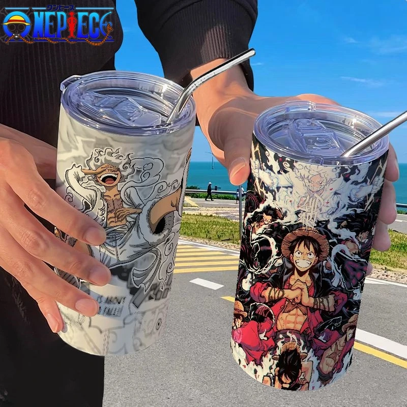 

New One Piece Luffy Fifth Gear Cartoon Anime Creative Stainless Steel Insulated Cup High-looking Fashion Ins Portable Straw Cup