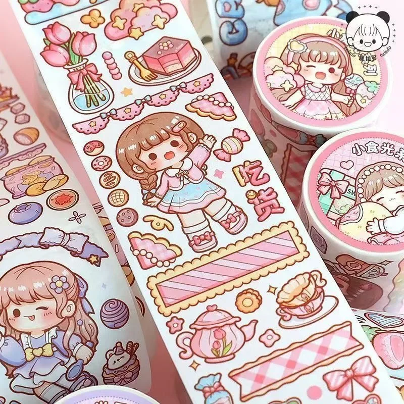 Kawaii Washi 테이프 세트 귀여운 스티커 일본 종이 마스킹 테이프 저널 장식 학교 용품 편지지