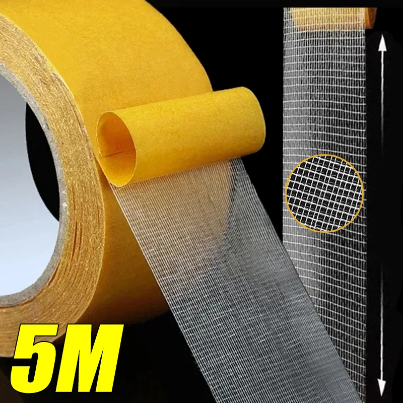 

5M Strong Fixation Double Sided Tape Base Tape Translucent Mesh Waterproof Traceless High Viscosity Grid Carpet Adhesive Tape