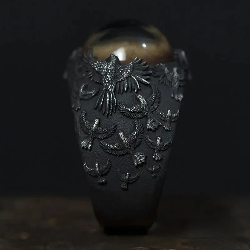 New 2023 Vintage Fashion Devil's Eye Ring Hip-hop Punk Open Ring Banquet Jewelry Accessories Gift