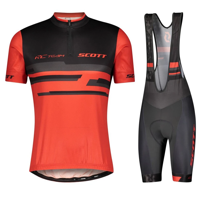 Scott Cycling Jersey Set Manica Corta Per Uomo Anti-Uv Bike Cycling Jersey Set Bicycle Pro Team Abbigliamento Da Ciclismo Estivo