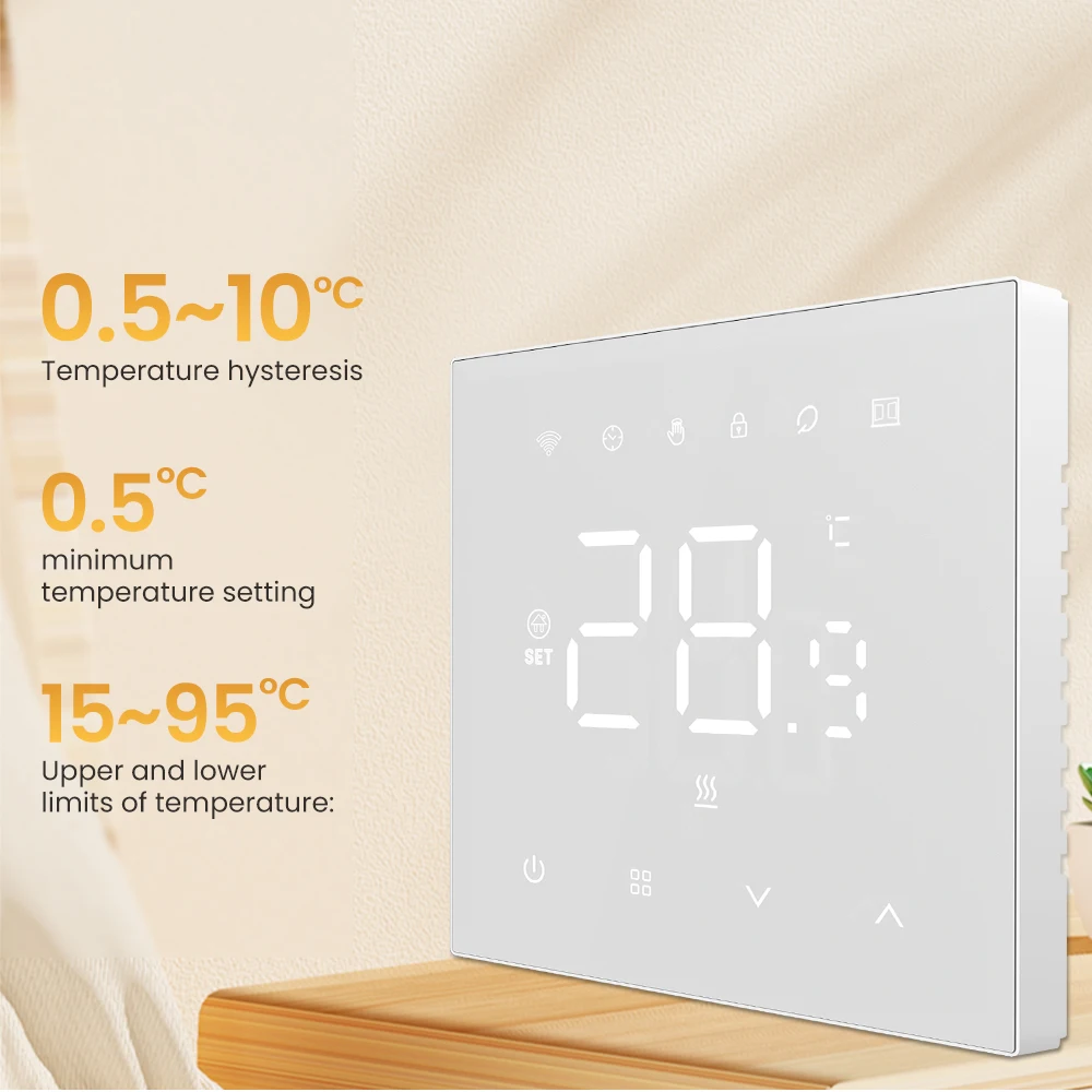 Smart WiFi Thermostat for Underfloor Heating Systems - Voice Control Enabled