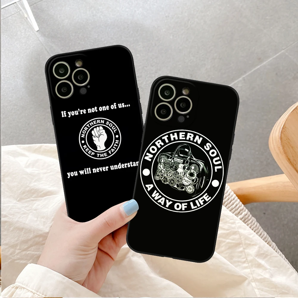 Per Iphone 14 Retro Music Northern Soul Custodia Per Telefono Nera Per Iphone 14 Pro 13 12 11 Pro X Xs Xr Max 7 8Plus Custodia Morbida Antiurto