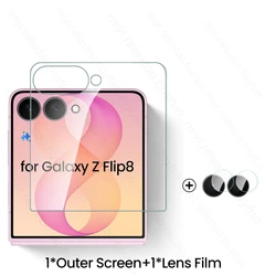 Revolutionary 2 - in - 1 Protective Case with Back Screen Protector and Camera Lens Shield for Samsung Z Flip8 (1Outer Screen 1Lens)