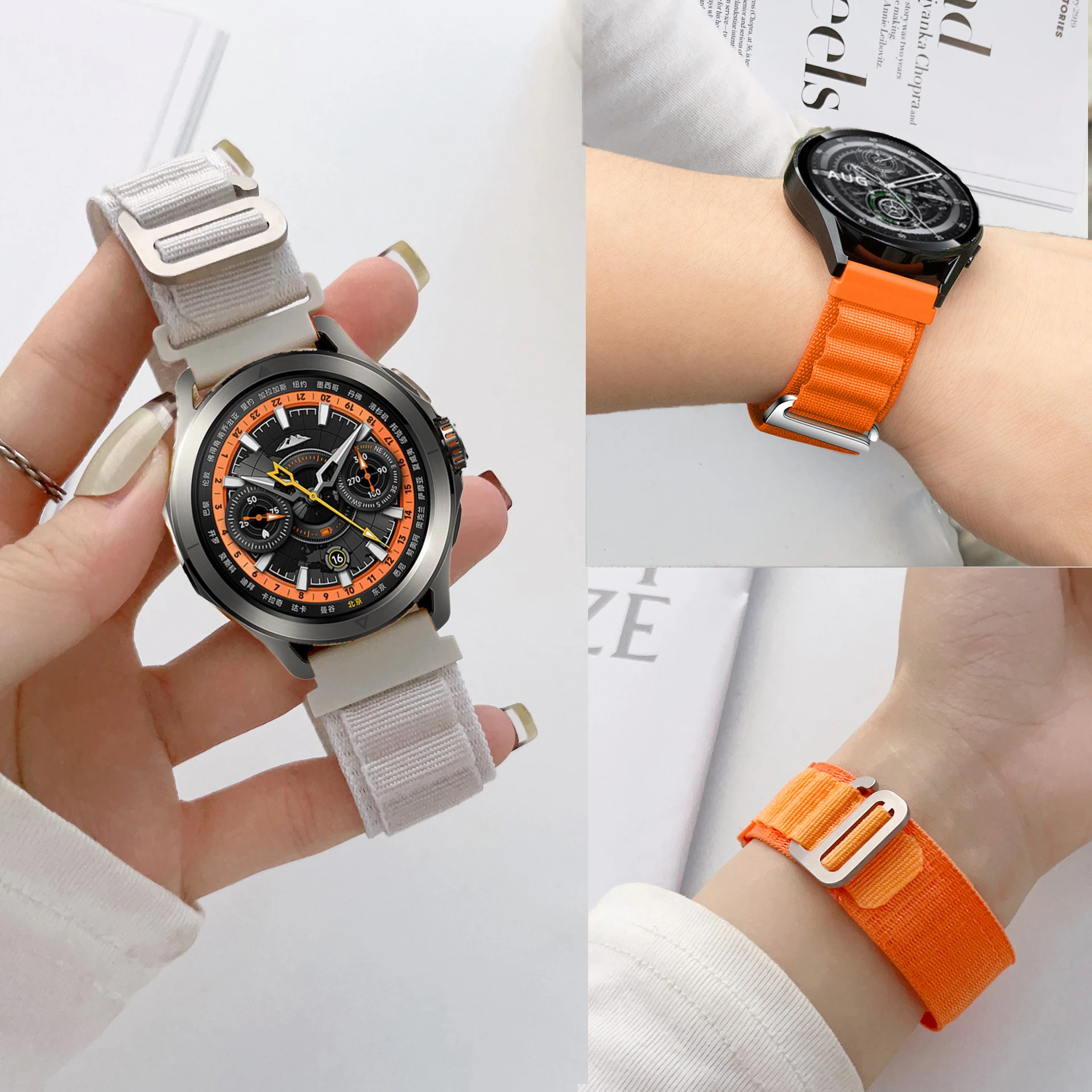 Alpine Sport Nylon Loop Bracelet - 22mm Wristband Strap