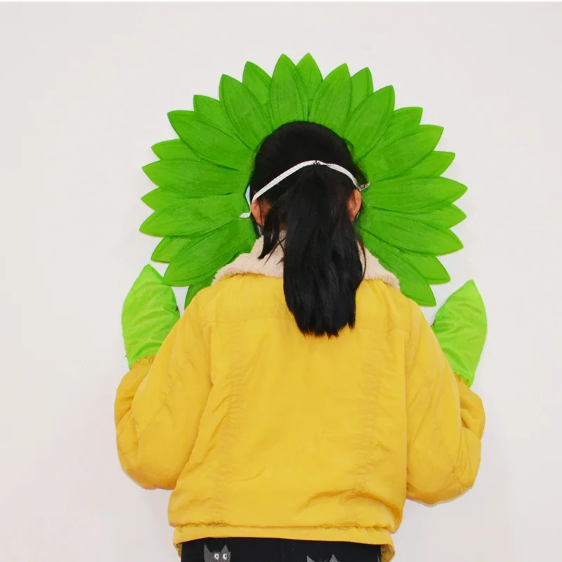 Party Supplies Headgear Flower Clown Mask Sunflower Sports Hand Take Flower Dance Props Children's festival celebration supplies - 2