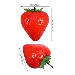 Extra Large Realistic Artificial Strawberry Home Decor and Party Prop Decoration - 28.50X19.50X16.50CM (Red)