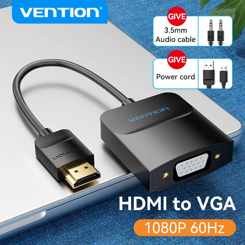 Vention HDMI to VGA Adapter 1080P HDMI Male to VGA Female Converter With 3.5 Jack Audio Cable for Xbox PS4 PC Laptop Projector|vention hdmi|vention hdmi to vgahdmi to vga - AliExpress