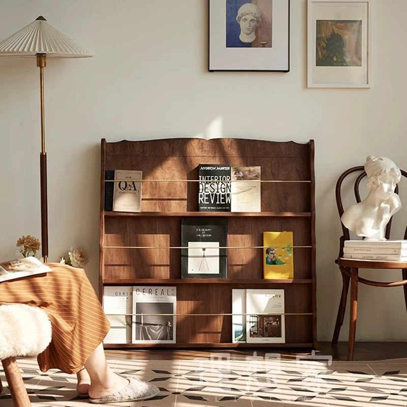 Theme Wooden Magazine Rack Bookcase Tier Modular Display Nordic Shelf Storage Layer Etagere Livre Prateleira Livros Furniture