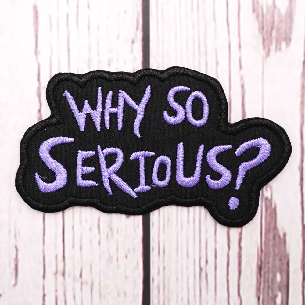 Interesting text Embroidered Patch Hook & Loop Sew on Embroidery Military Badge