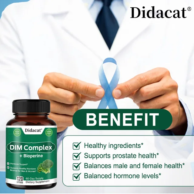 9112-160336.jpg DIM Complex, Black Pepper Extract, Prostate Health Support, Balances Male and Female Hormone Levels, 120 Capsules