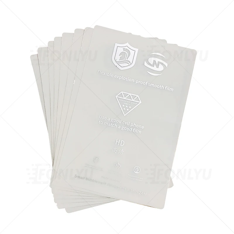 FONLYU 50pcs Flexible Smooth TPU Hydrogel Sheet Tablet Front Screen Back Glass Protective Sticker For Film Cutting Machine