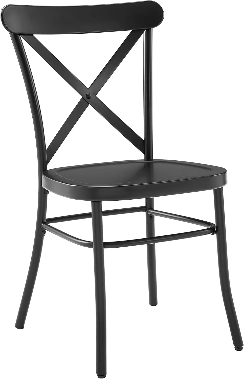 Furniture Camille Metal X Back Caf&eacute; Dining Chairs Set of 2, Matte Black