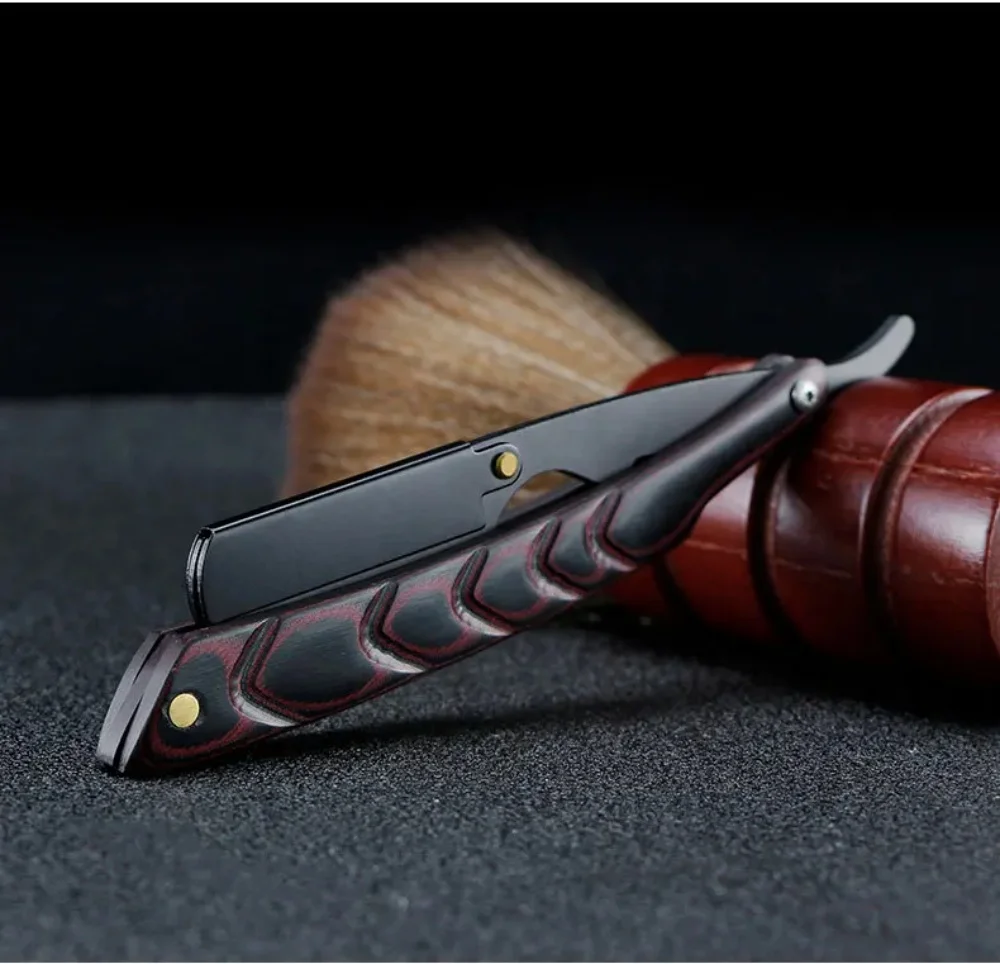 Men's Barber Razor Folding Shaving Shaver Professional Straight Edge Stainless Steel Manual Scraper Barber Razor With Blade 3