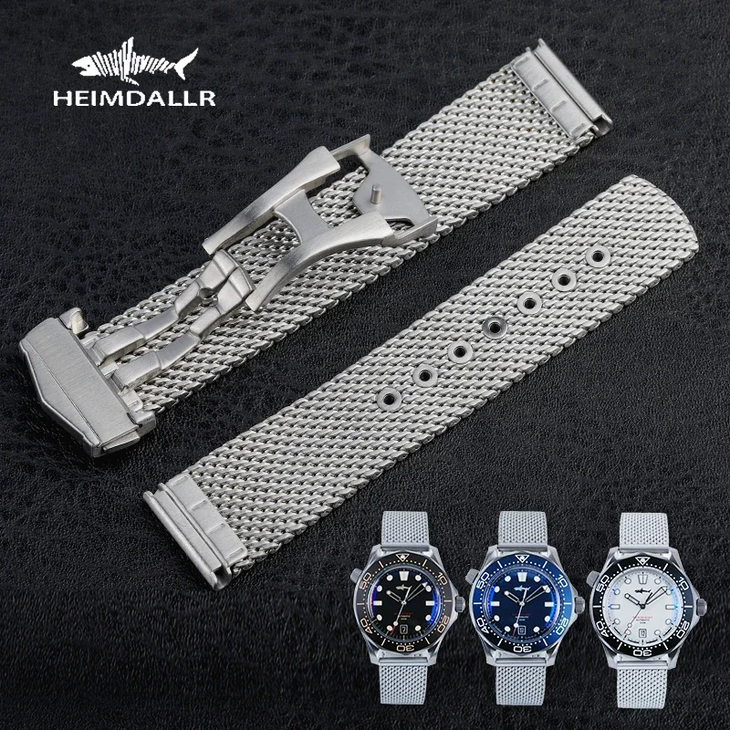 

Heimdallr Mesh Watch Strap For NTTD For Omega Seamaster Titanium Sea Ghost 20mm Stainless Steel Watch mens Bracelet Series Band