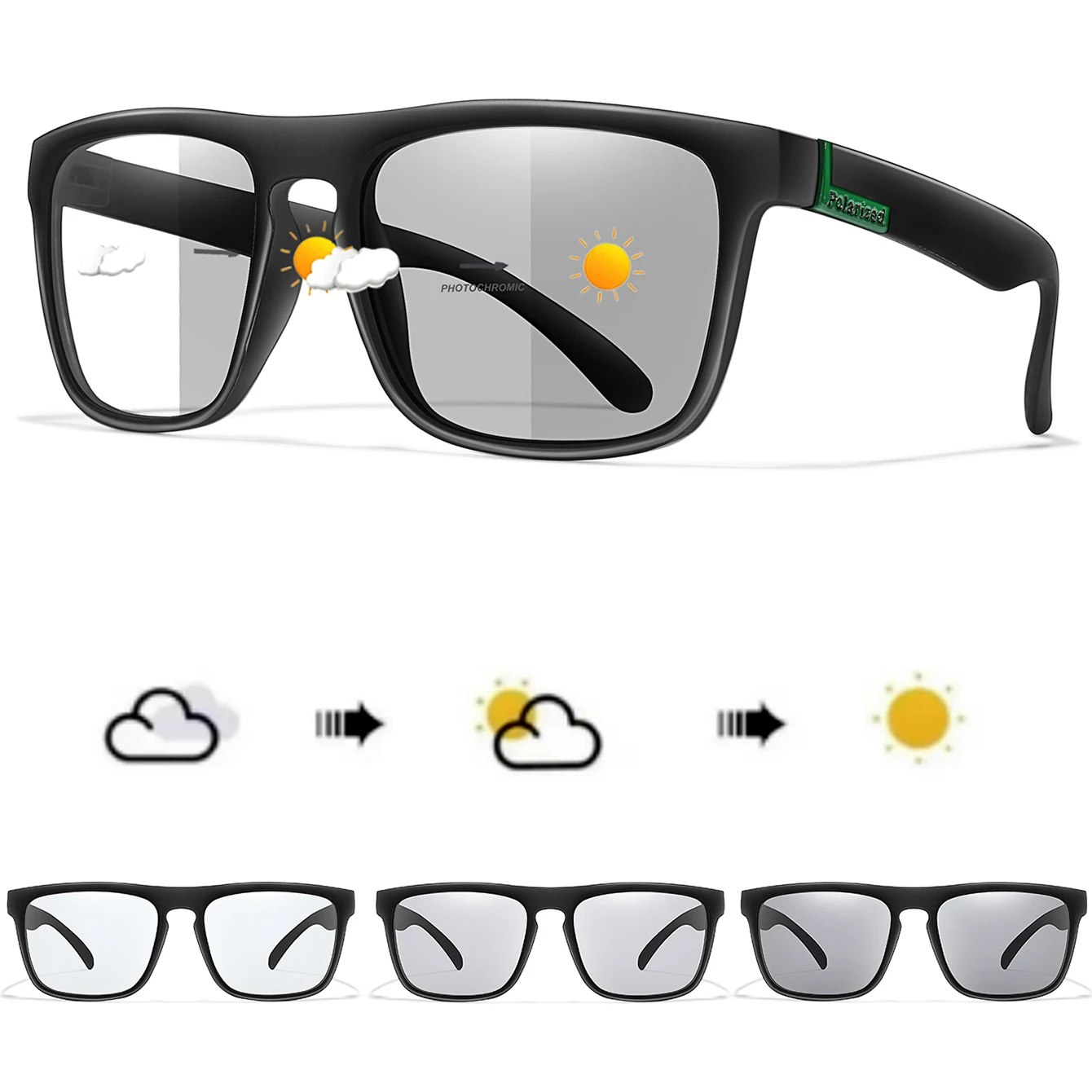 2 Pairs and 4 Pairs Set Photochromic Cycling Sunglasses for Men and Women