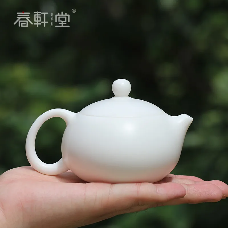 

Chunxuan Tang Plain White Porcelain Xi Shi Pot Pure White Jade Porcelain Handmade Small Xi Shi Pot Build White Kung Fu Tea Set T