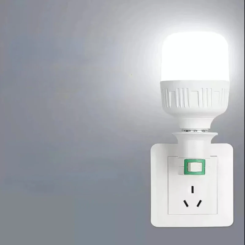 Mobile E27 Screw US/EU/UK Plug Energy-saving LED Light Bulb with Switch Small Night Light Conversion Lamp Head Wall Lamp Holder - Image 6