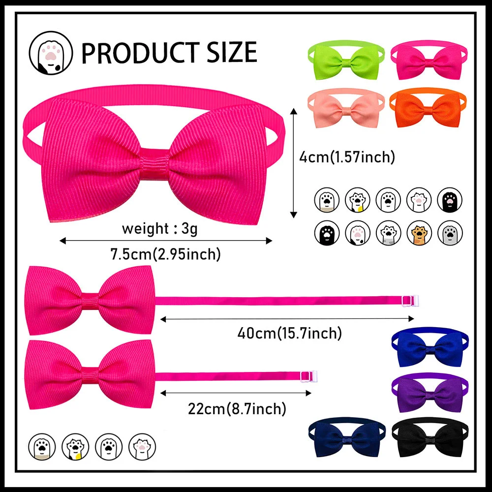 10PCS 솔리드 Bowtie 개 대량 작은 개 고양이 Bowties 넥타이 강아지 개를위한 강아지 활 애완 동물 미용 액세서리