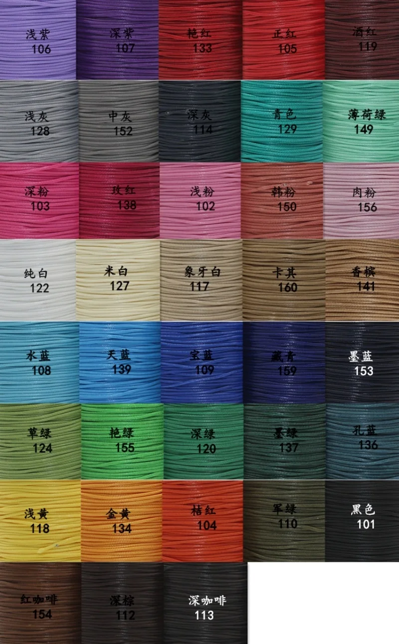 38 Farbe gewachs ter Kordel faden für Schmuck herstellung Schnur riemen Halskette Seil Perlen DIY Armband Zubehör 0,5mm 1mm 1,5mm 2mm 3mm – Detail 1
