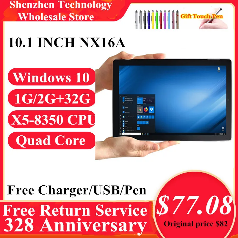 2022 Top Sales 10.1'' Tablet PC Windows 10  NX16A 2GRAM 32GROM X5-8350 CPU 5000mAh Battery Dual Camera Quad Core WIFI IPS Screen most popular apple ipad Tablets