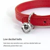 Soft PU Leather Cat Collar With Bell Safety Anti suffocating Collars For Cats Kitten Pet Puppy Necklace Adjustable XS S Red 3