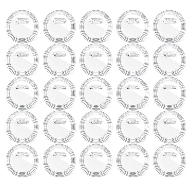 

3 Inch DIY Button Pins Acrylic Button Pin Badge Clear Craft Button Badges Pin Back Buttons For School Projects 25Pcs