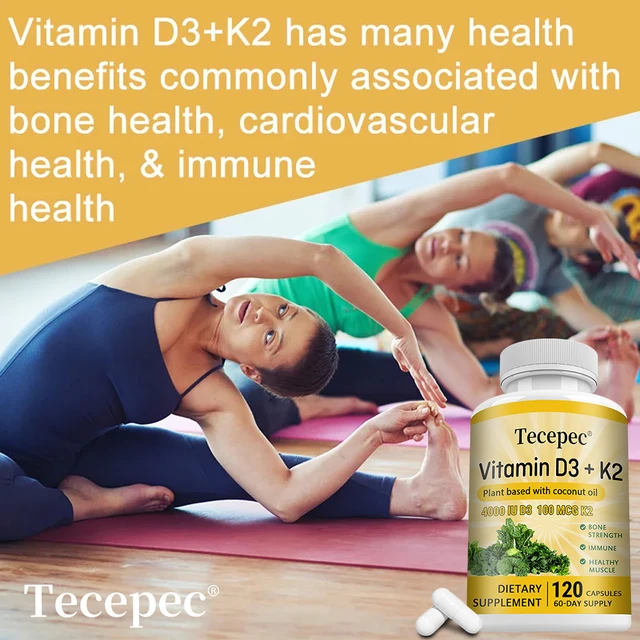 Vitamin D3 K2 Capsules - 4000IU, Promotes Strong Bones, Calcium Absorption, Teeth, Heart and Cardiovascular Health 3
