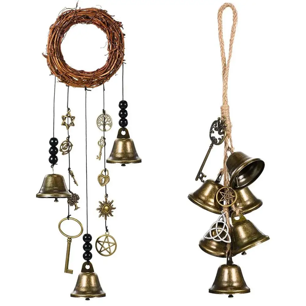 Witch Bells Protection For Door Knob Hanger Wind Chimes Witchy Things Clear Negative Energy Witchcraft Wicca Supplies Home Decor