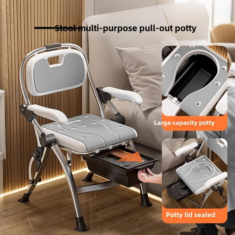 Bathroom Chair for Elderly with Backrest Folding Shower Seat for Safety Non-Slip Locking Ideal Senior Citizen Pregnant Women