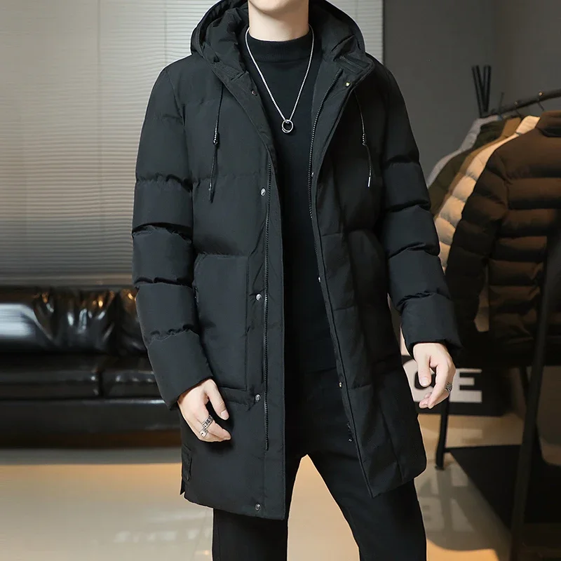 8XL 신상 겨울 패션 청년 중장기장 남성복 한국 버전 인기 브레드 다운 코튼 두꺼운 따뜻한 코트 남자아이용