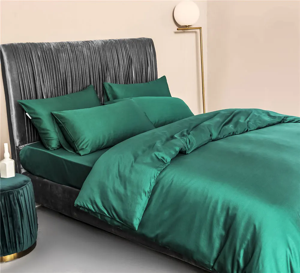 Svetanya Nordic Dark Green 100% Egyptian Cotton Bedlinens Ru Europe Queen King Family Size Set Fitted Sheet Duvet Cover Bedding