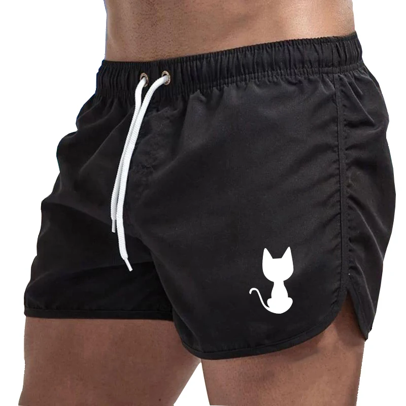 

Hot selling Cat Back View Printing men's shorts for summer sports, leisure, fitness, breathable jogging men's sportswear shorts