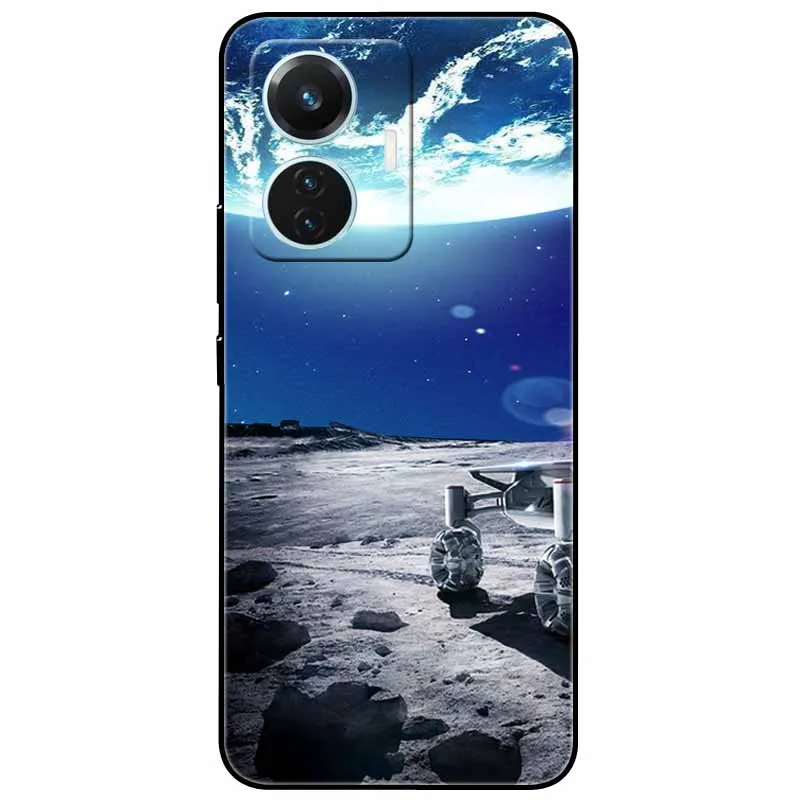 Starry Moon Black Silicone TPU Shockproof Case Cover