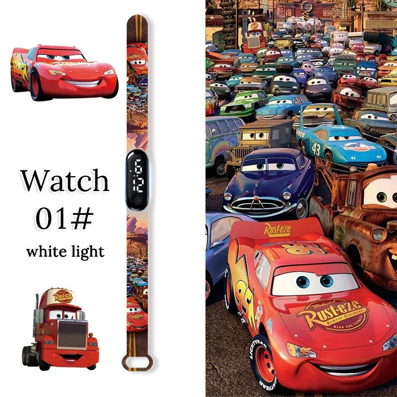 Disney Cars Children Watches Boys Silicone Strap Sport Touch Wristband Bracelet Led Kids Watch Girls Digital Student Clock Gift 5