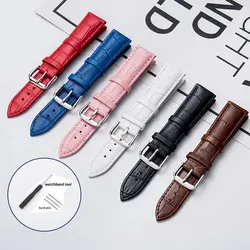 10mm 12mm 13mm 14mm 15mm 16mm 17mm 18mm 19mm 20mm 21mm 22mm 23mm 24mm Watch Band Genuine Leather Universal Wrist Strap With Tool
