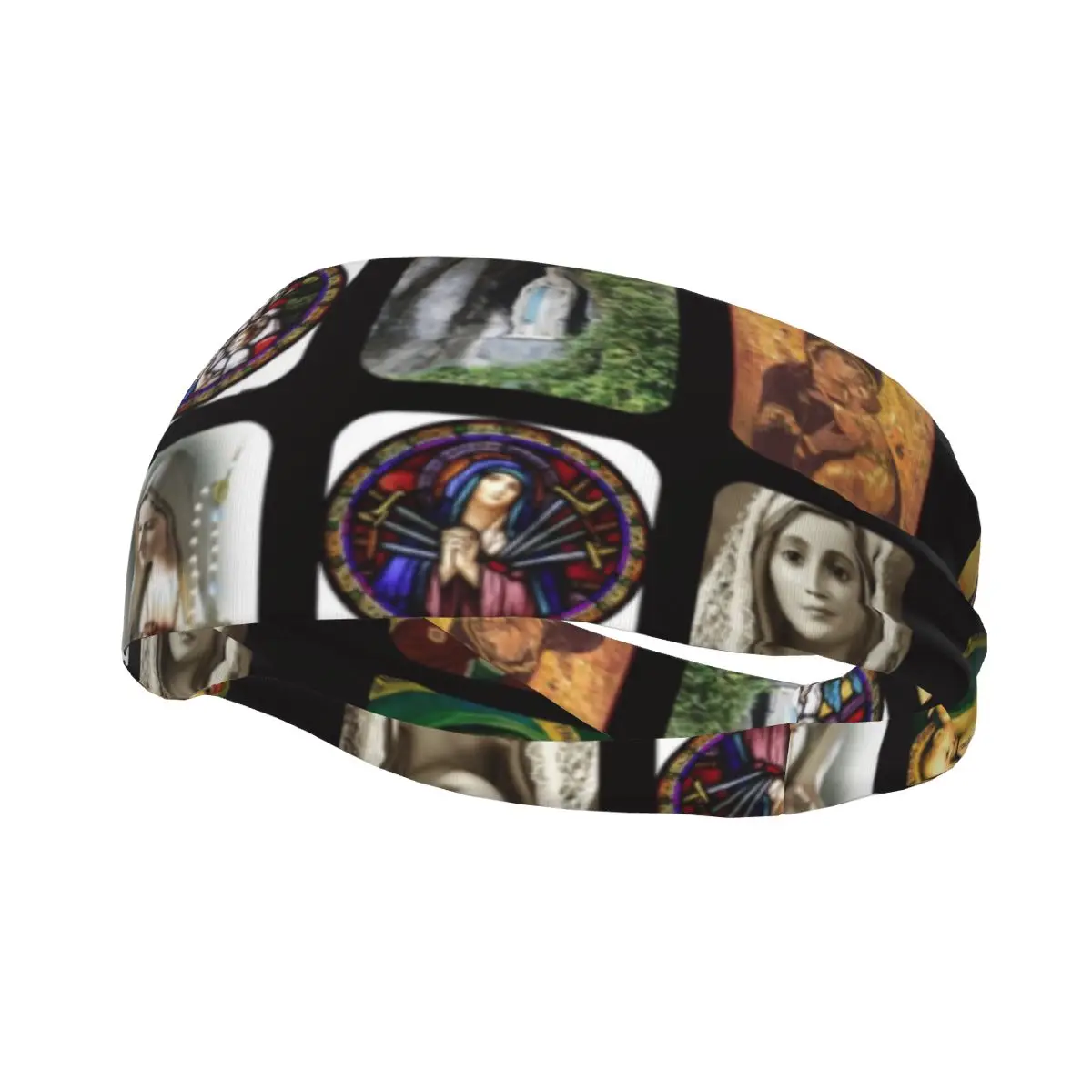 

B.V.M Blessed Virgin Mary Mother Of God Sweatband Wide Workout Sweat Headbands for Men Head Sweat Bandage Yoga Sweat Wash Bands