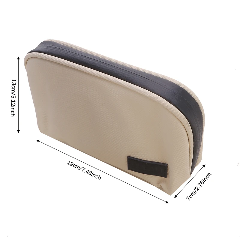 PU Leather Digital Storage Bag Cosmetic Case Large Capacity Waterproof Storage Bag For Mobile Phone Data Cable Solid Color 4