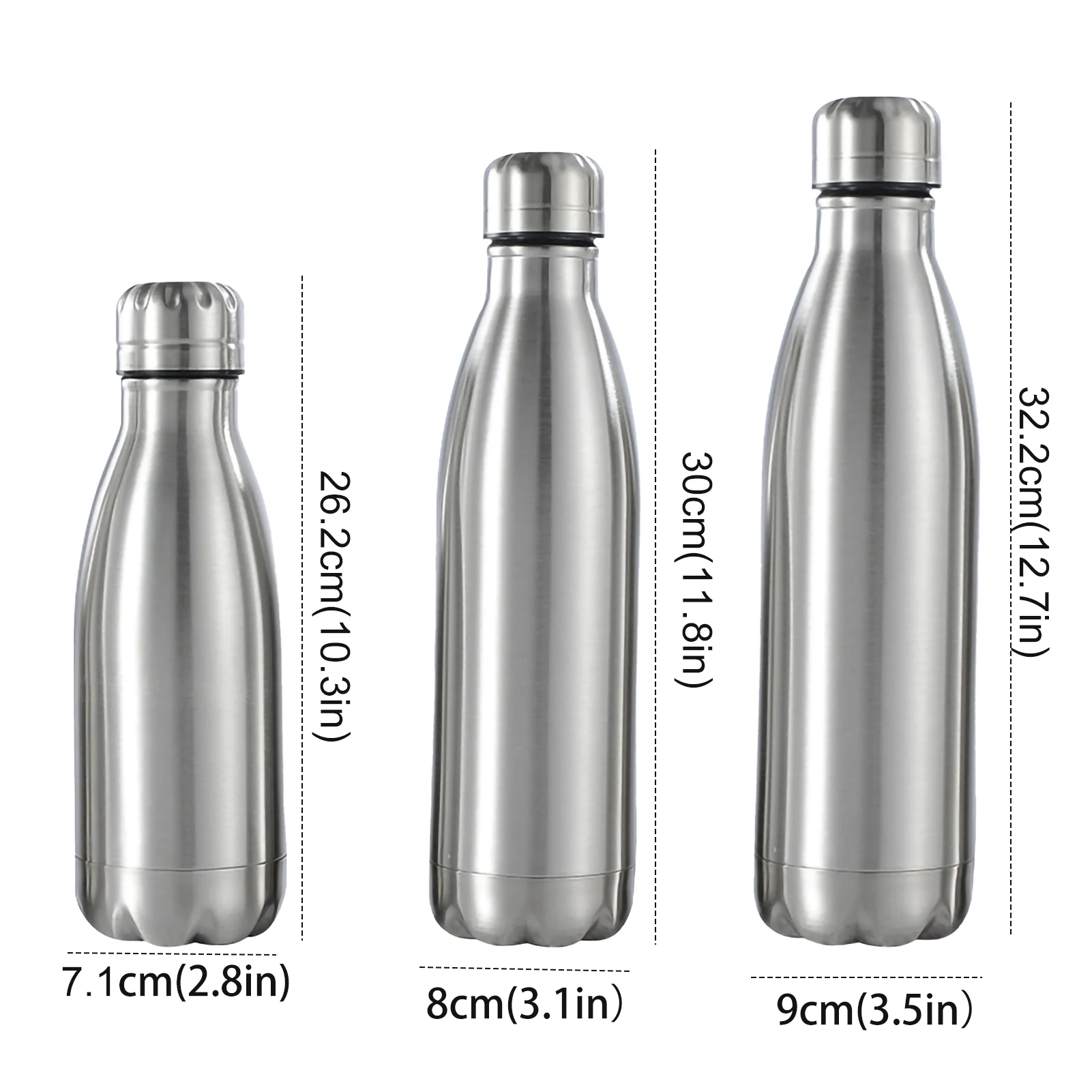500 750 1000 Ml Vacuum Water Bottles 304 Stainless Steel Portable Sports Water Bottle Drink Bottle for Sport Hiking Travel Cups