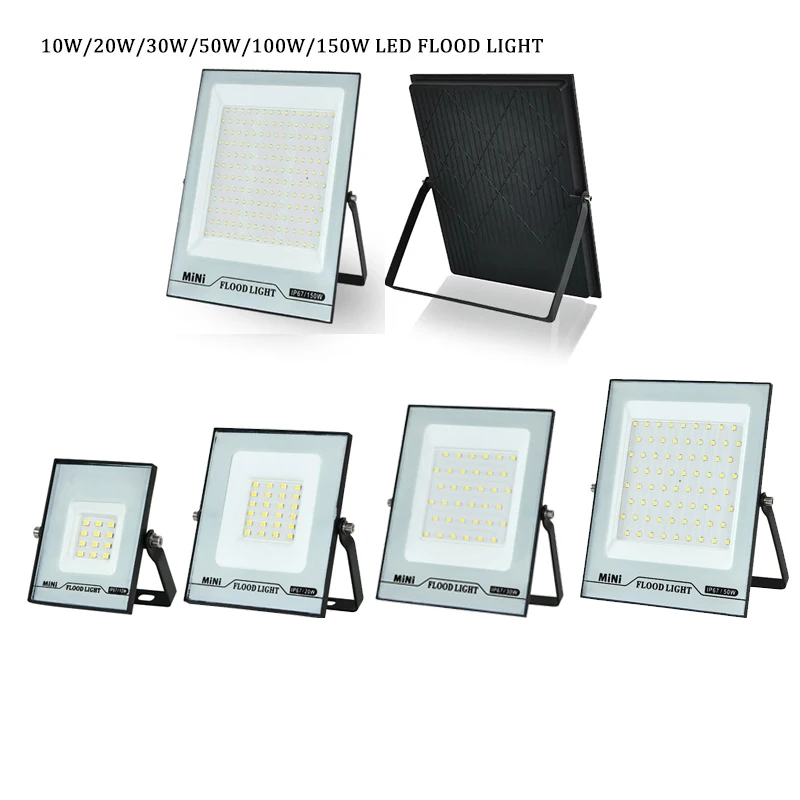LED 투광 조명 프로젝터 스포트라이트, 100W, 10W, 20W, 30W, 50W, 150W, 방수 야외 정원 외부 차고 게이트 투광 조명