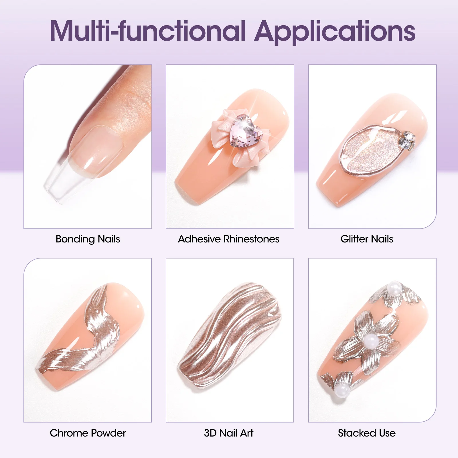 GELLEN Semi-Solid Nail Glue Gel - Super Strong Adhesive for False Nails & Rhinestones, Quick-Dry Formula for Professional Nail Art