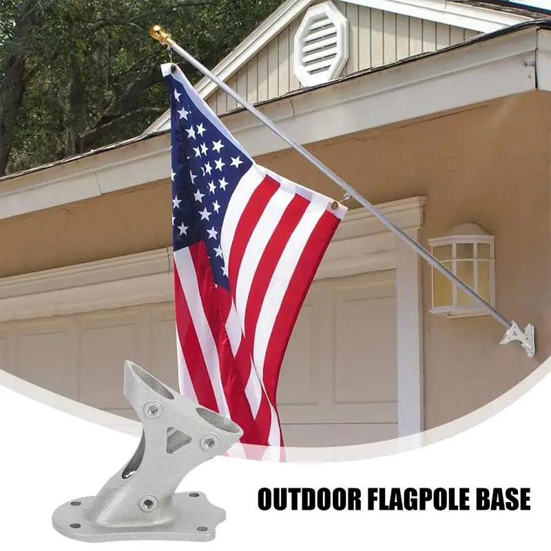 Outdoor Flag Holder Mounting Brackets Aluminum Alloy Heavy Duty Holder Metal Base Stand Heavy Duty Wall Mount For Outdoor Use