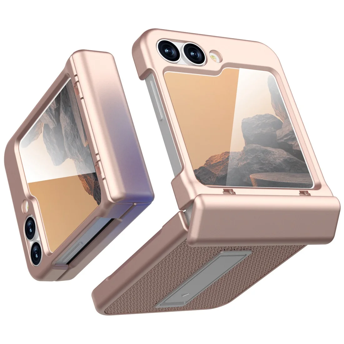 Non-Slip Shockproof Kickstand Hard Phone Case with Screen Protector