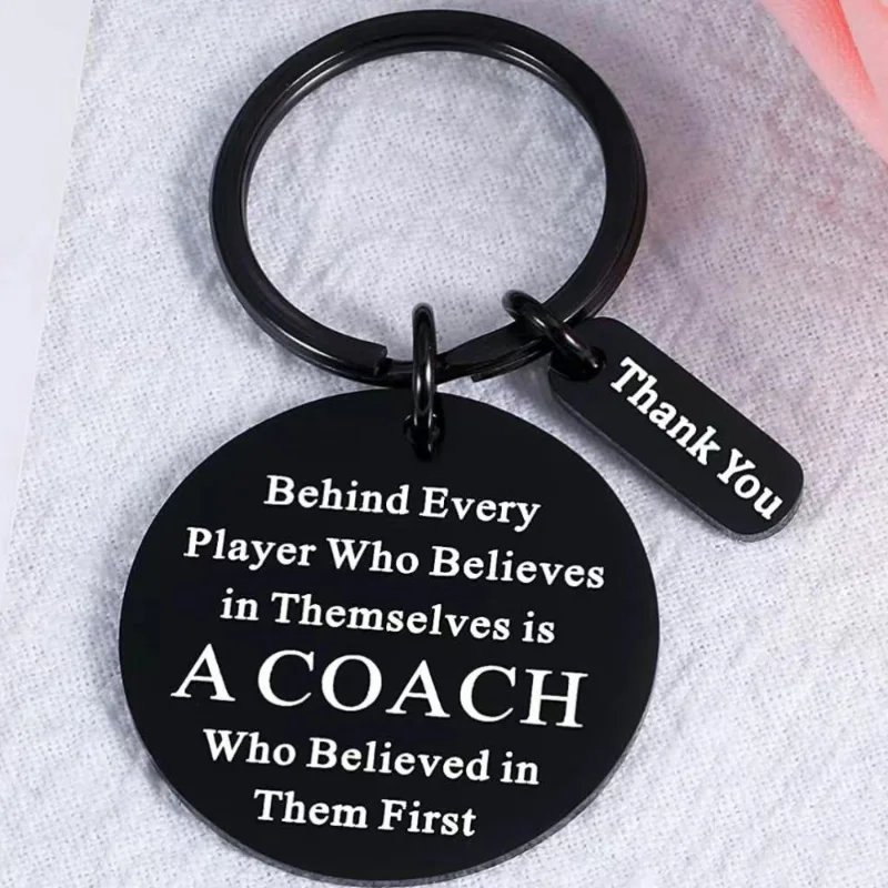 

1 шт., подарок для тренера, черный брелок из нержавеющей стали для мужчин