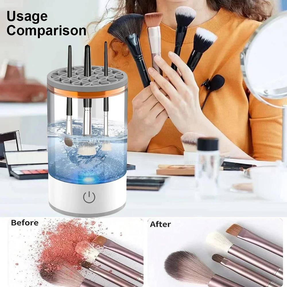 Description Picture 5 of itemElectric Makeup Brush Cleaner Rechargeable Makeup Brushes Cleaning Tool Automatic Makeup Brush Cleaning Stand Device