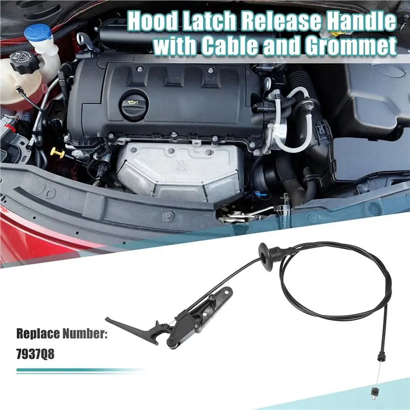 최신-5X 7937Q8 7937.Q8 시트로엥 베를링고 멀티스페이스 2008-2020 후드 래치 릴리스 핸들용 후드 래치 릴리스 케이블