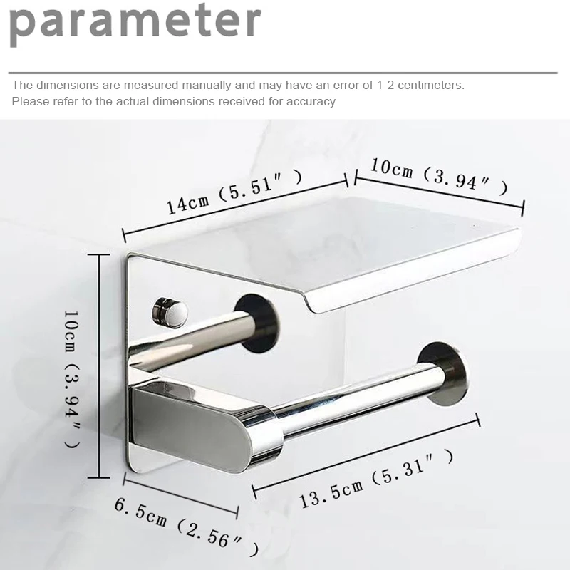 Toilet Paper Holder Wall Mount Kitchen Towel Storage Organizer Wall Roll Paper Phone Shelf Holder Home Bathroom Accessories 6