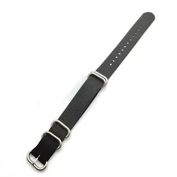 Premium Nylon Woven Canvas Watchband with Fine Steel Buckle - Universal Fit Watch Strap - 22mm (Black)