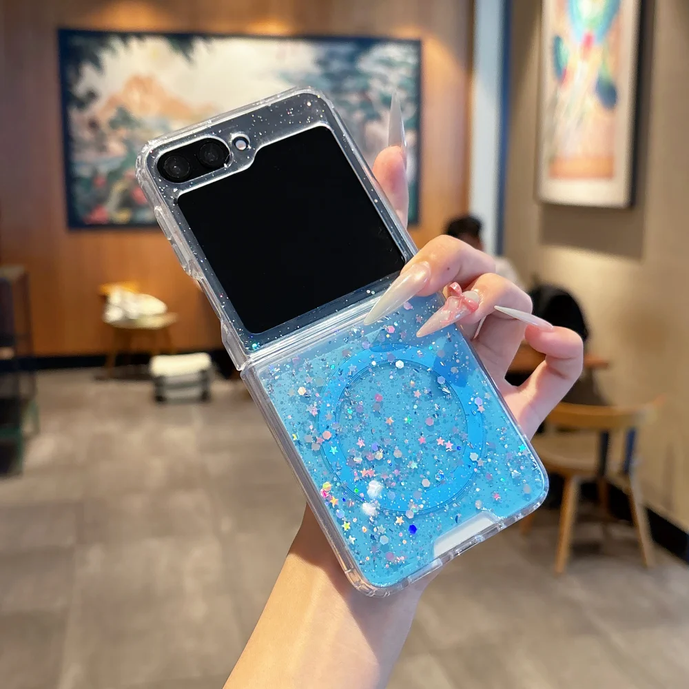 Luxury Gradient Glitter Magnetic Silicone Case with Magsafe Charging Compatibility