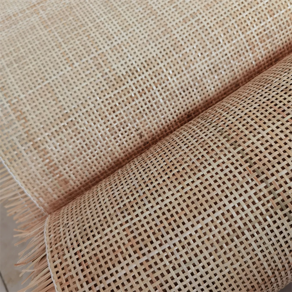 40cm/45cm Wide 4-5 Meters Real Natural Cane Webbing Roll 2.0mm Checkered Indonesian Rattran Wicker Furniture Material 50cm x 1 2 meters natural cane webbing 2 0mm checkered real indonesia rattan woven roll wardrobe shoe cabinet accessories